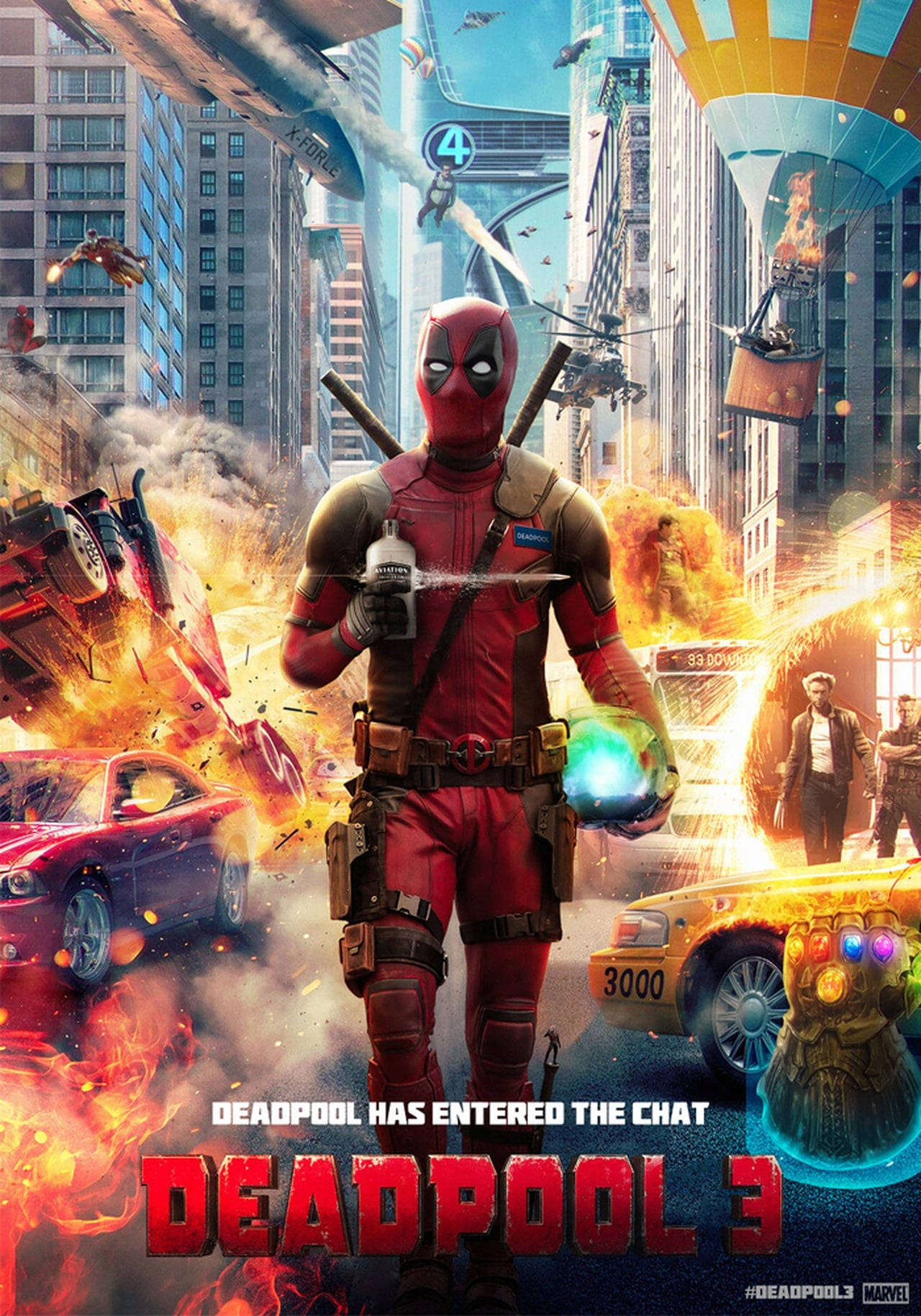 Deadpool 3, movie poster, portals, HD Phone Wallpaper