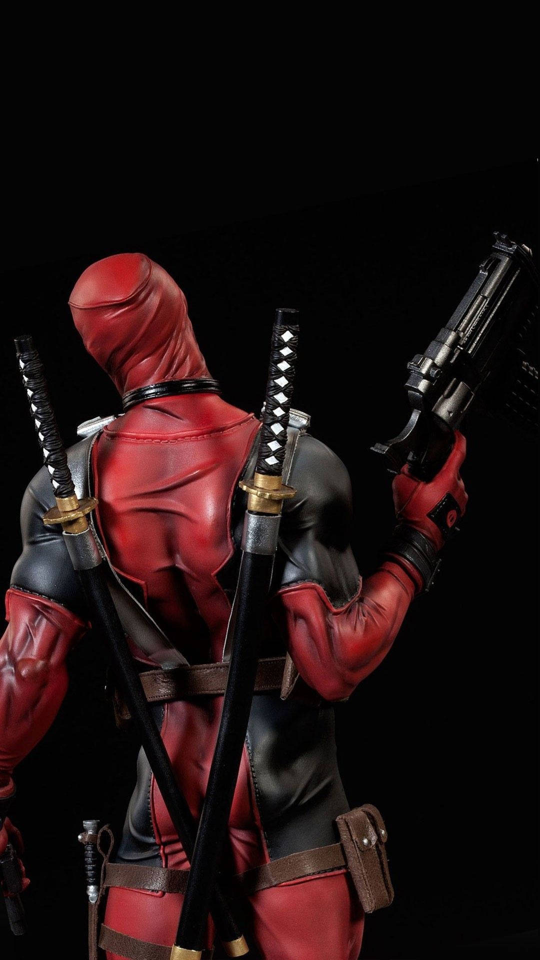 Deadpool, katanas, red and black suit, Full HD Phone Wallpaper