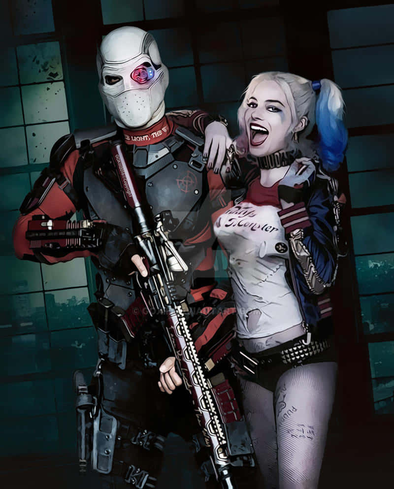 Deadshot, Harley Quinn, tactical gear, SD Phone Wallpaper
