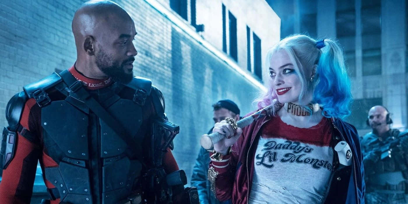Deadshot, Harley Quinn, blue pigtails, HD Desktop Wallpaper
