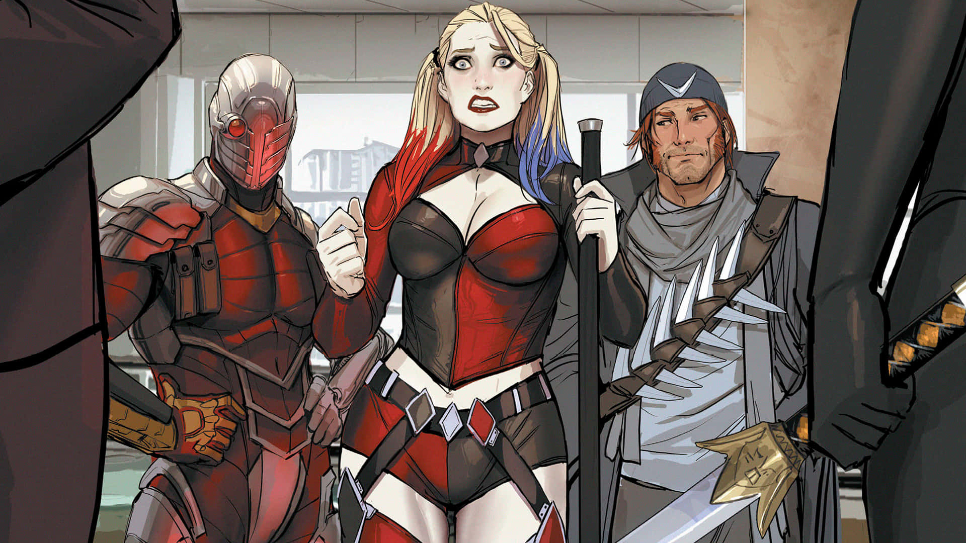 Deadshot, Harley Quinn, animated team up, Full HD Desktop Wallpaper