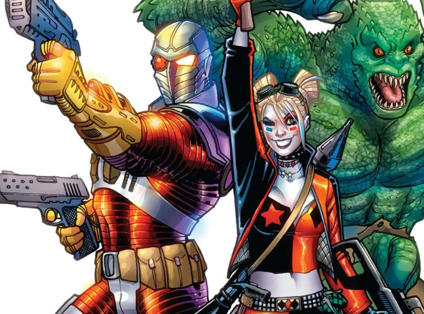 Deadshot, Harley Quinn, cybernetic soldier, HD Desktop Wallpaper