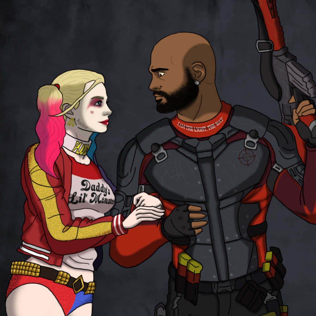 Deadshot, Harley Quinn, animated style, SD Desktop Wallpaper