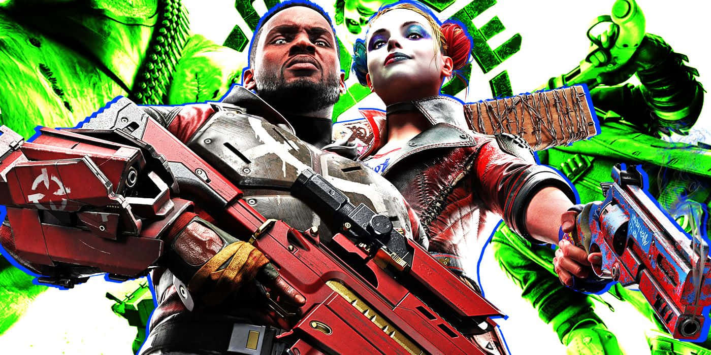 Deadshot, Harley Quinn, action pose, HD Desktop Wallpaper