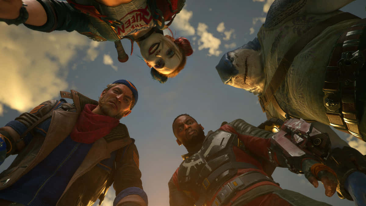 Deadshot, Harley Quinn, cloudy sky, SD Desktop Wallpaper