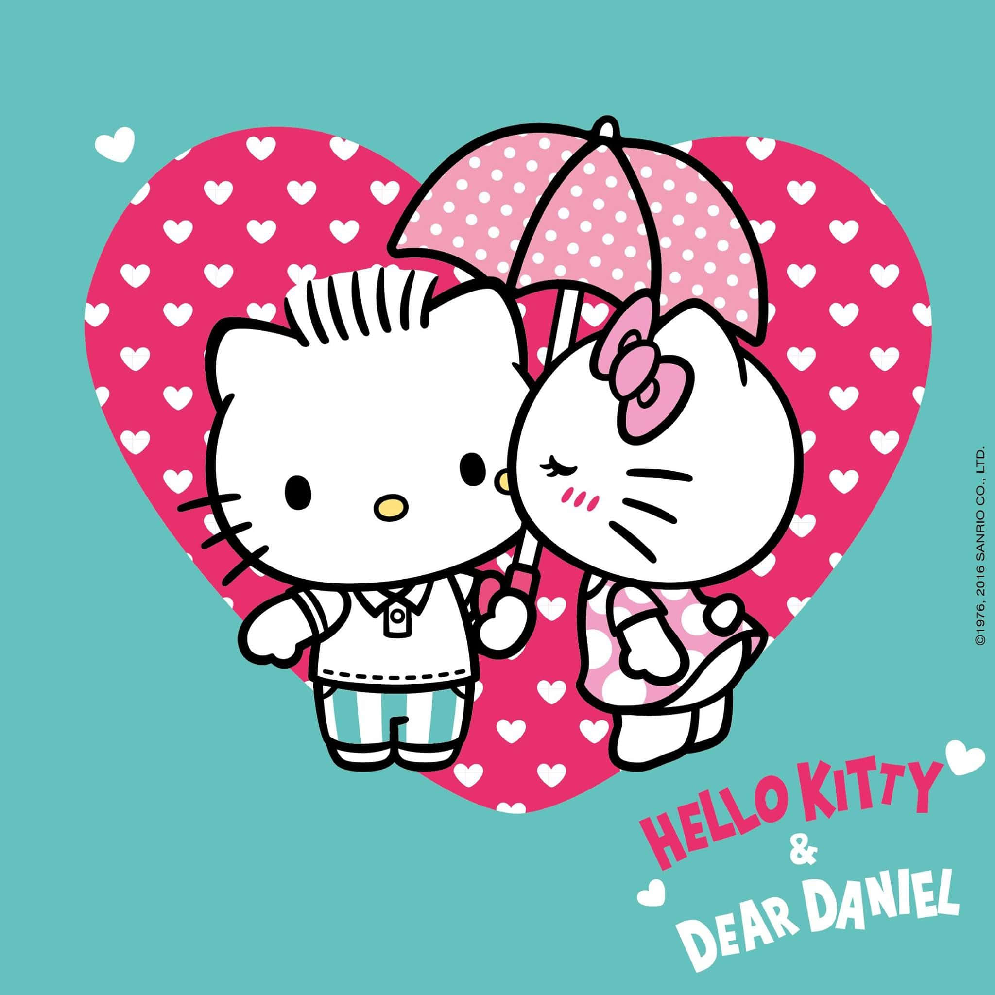 Dear Daniel, pink polka-dot umbrella, heart, Full HD Desktop Wallpaper