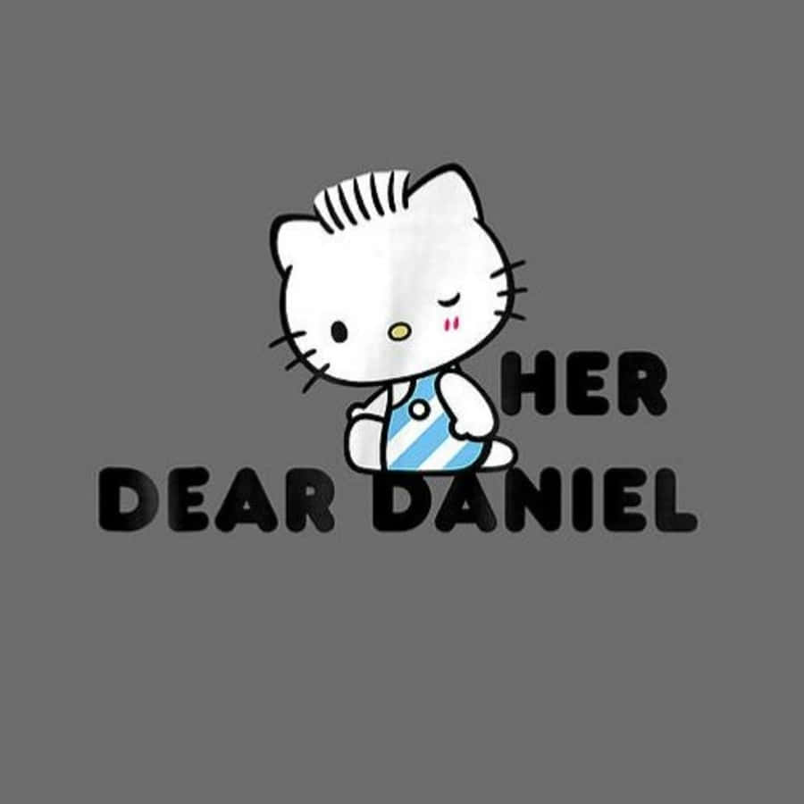 Dear Daniel, cartoon cat, blue and white striped shirt, SD Desktop Wallpaper