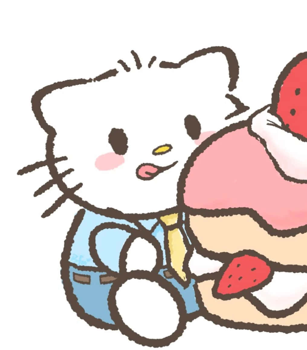 Dear Daniel, blue overalls, giant strawberry ice cream cone, SD Phone Wallpaper