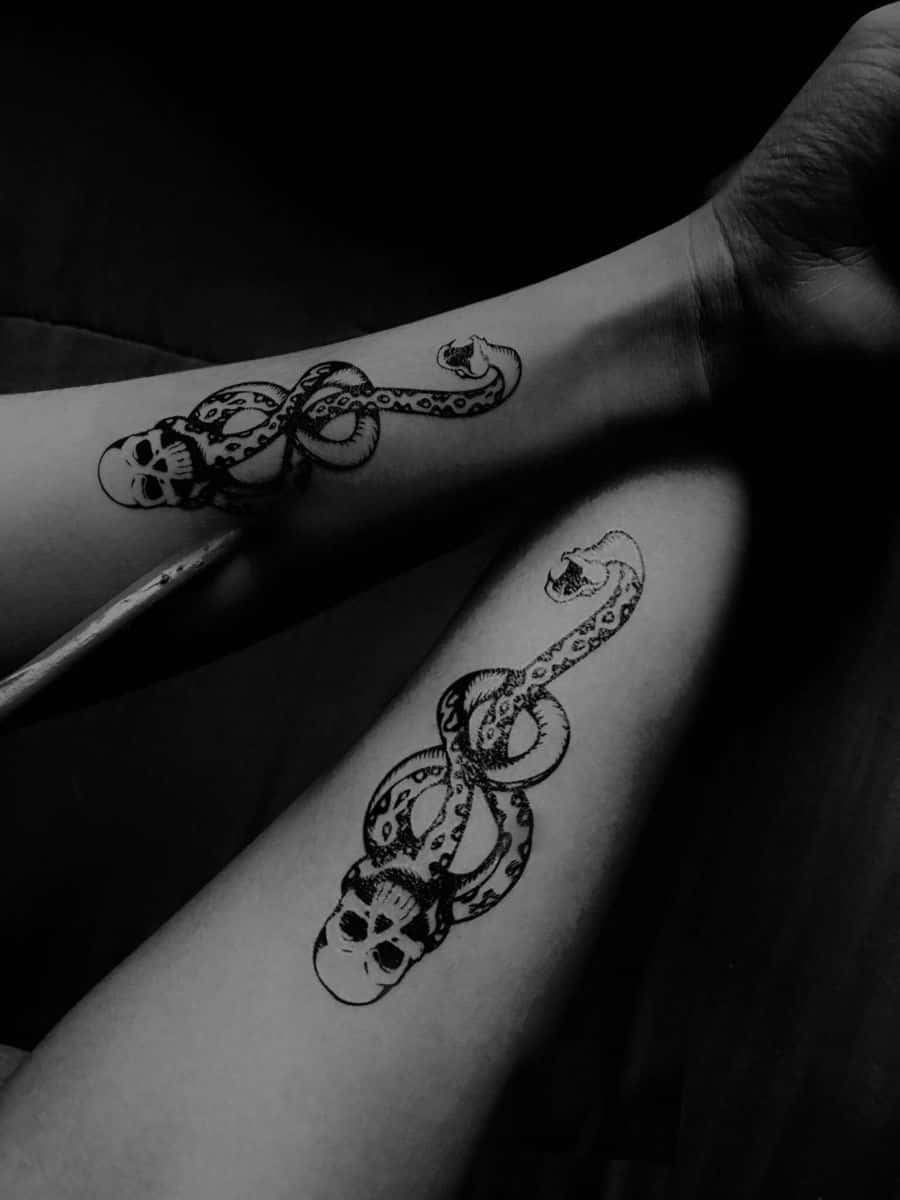 Death Eaters, snakes, skulls, SD Phone Wallpaper