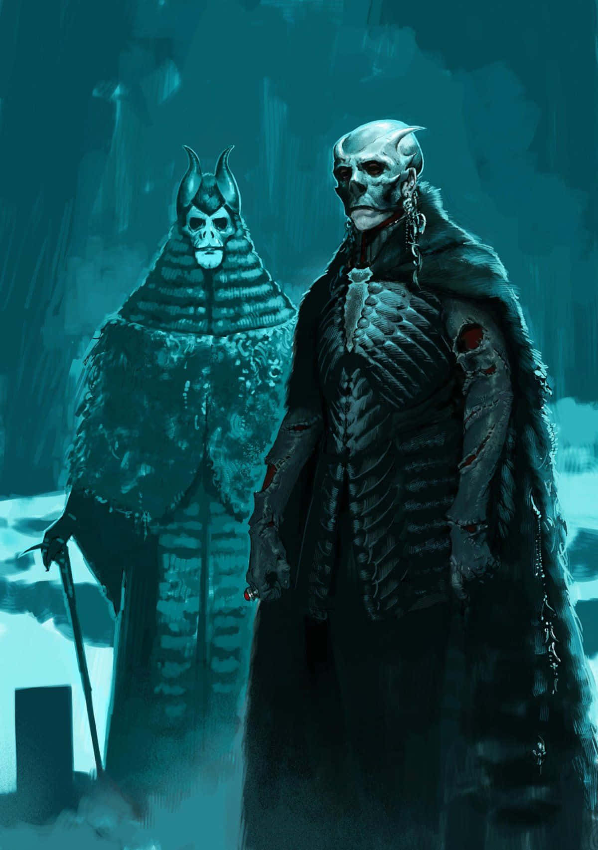 Death Eaters, teal-lit, snowy landscape, HD Phone Wallpaper
