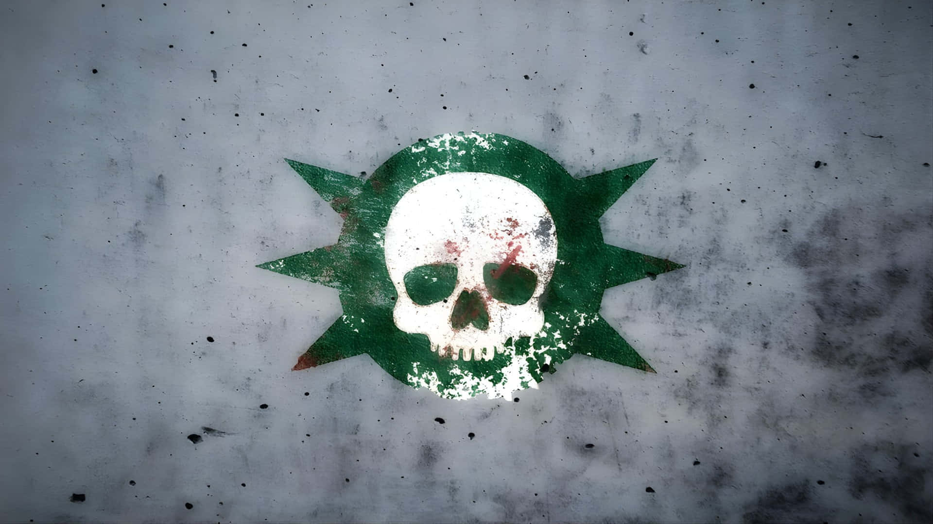 Death Guard, green starburst emblem, white skull, Full HD Desktop Wallpaper
