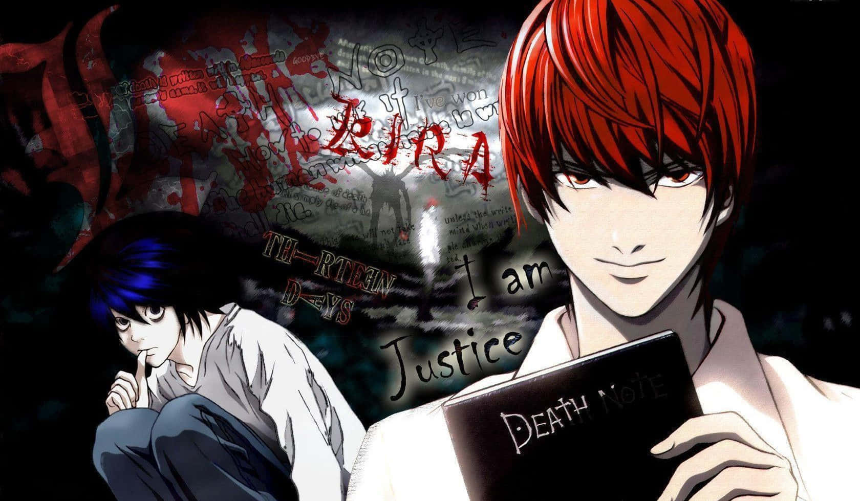 Death Note, red hair, blue hair, HD Desktop Wallpaper