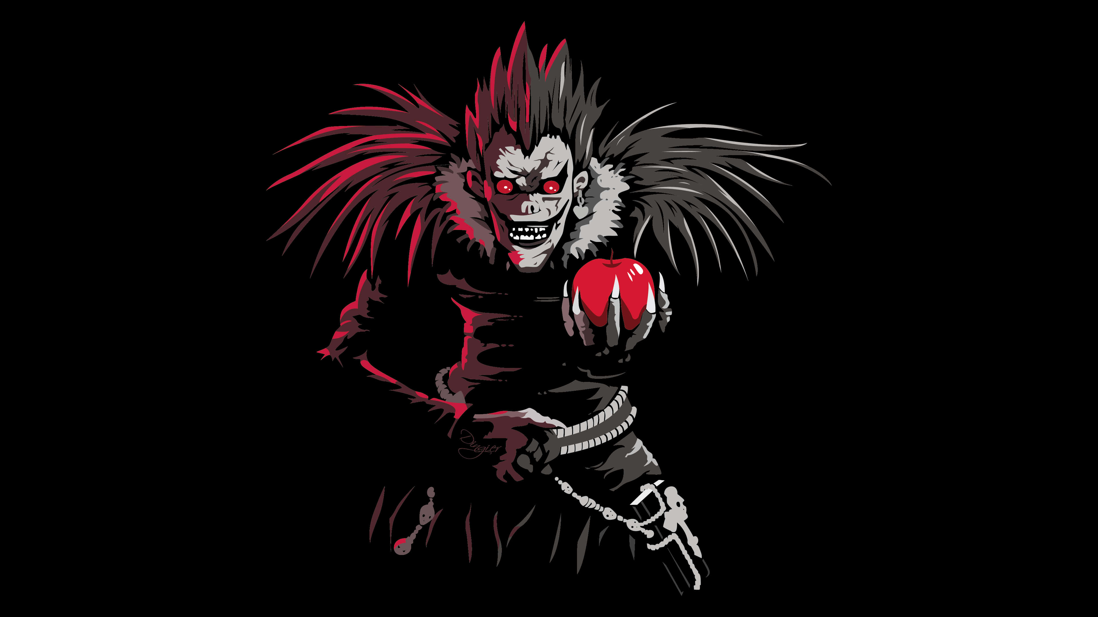 Death Note 4K, grim reaper, red eyes, 4K Desktop Wallpaper