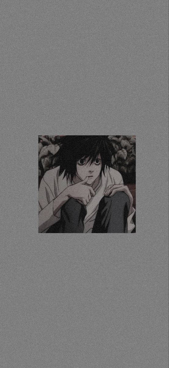Death Note Aesthetic, L, monochrome, SD Phone Wallpaper