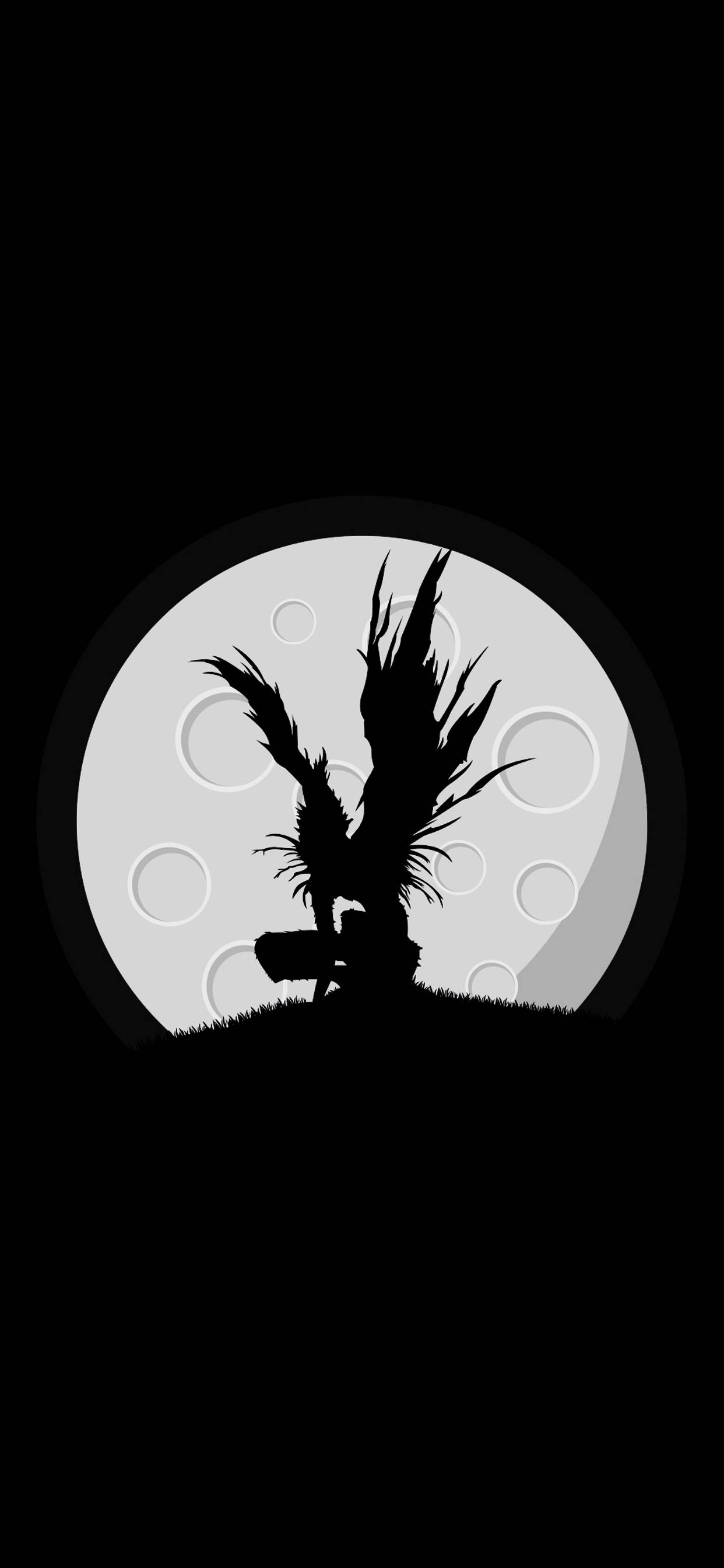 Death Note, feathered creature, grassy hill, 2K Phone Wallpaper