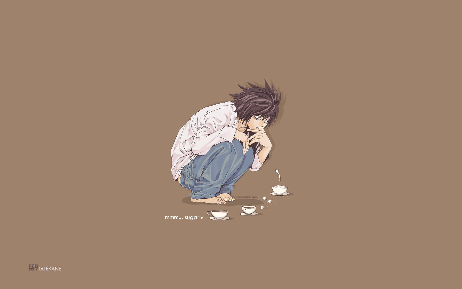 Death Note, L, anime boy, Full HD Desktop Wallpaper