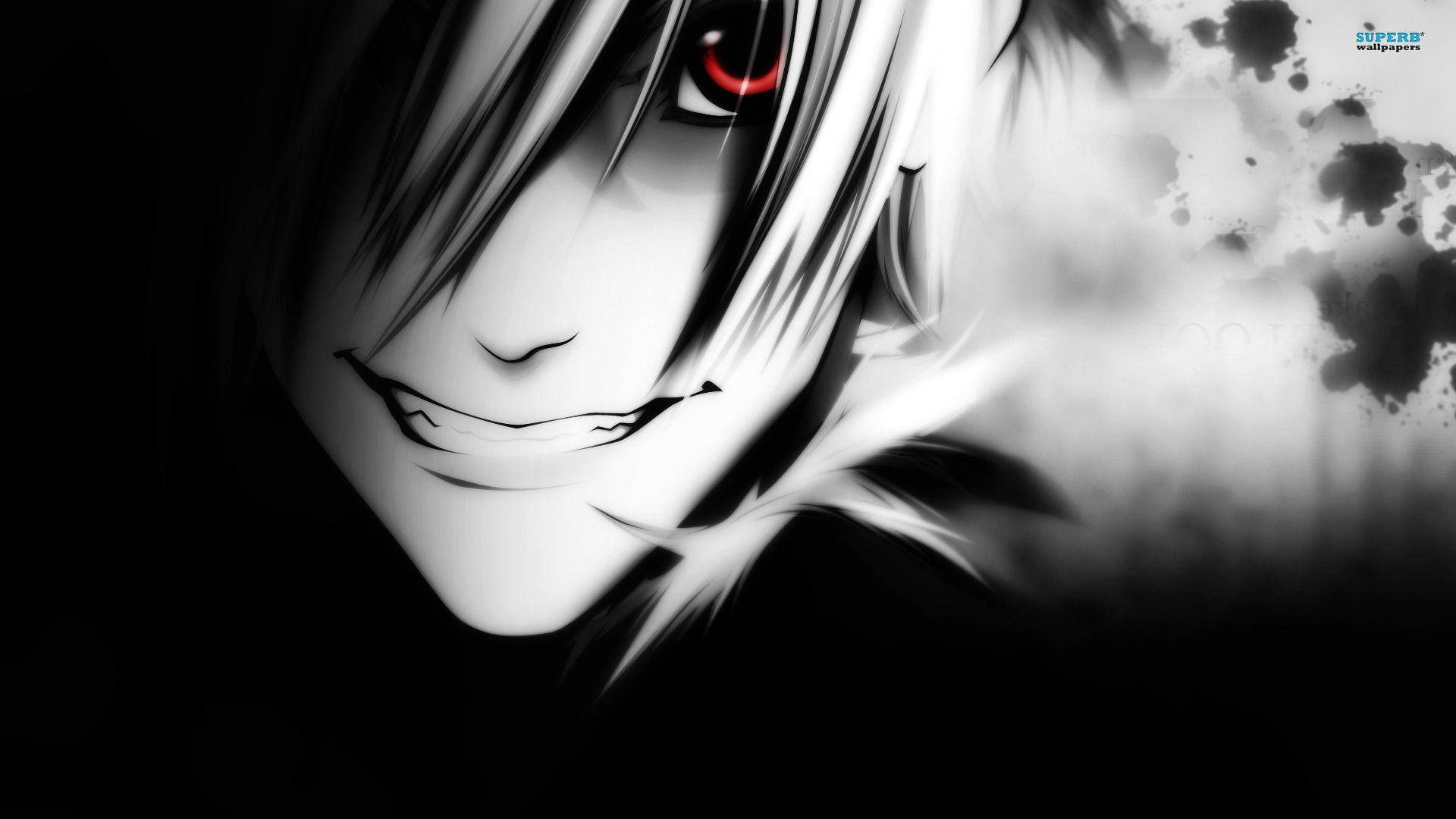 Death Note Aesthetic, white hair, glowing red eye, Full HD Desktop Wallpaper