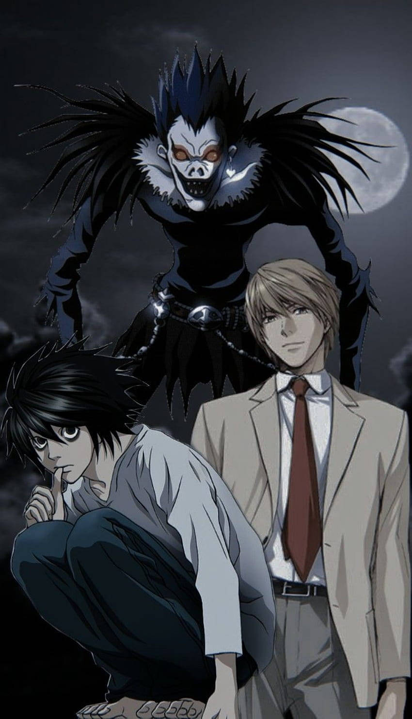 Death Note Aesthetic, full moon, skeletal figure, HD Phone Wallpaper