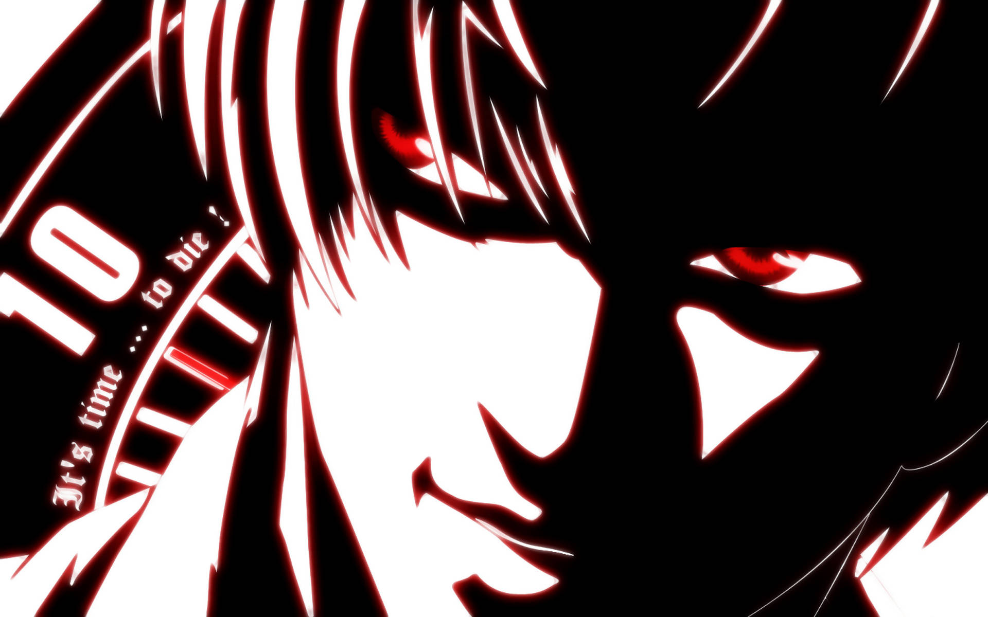Death Note Aesthetic, glowing red eyes, white hair, Full HD Desktop Wallpaper