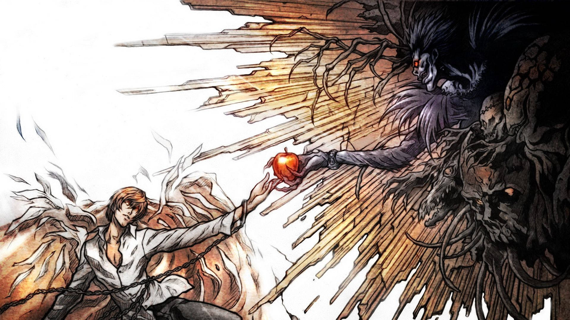 Death Note, apple, angel wings, Full HD Desktop Wallpaper