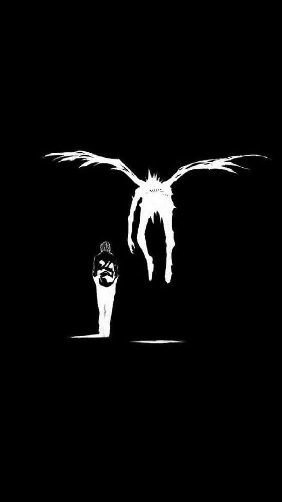 Death Note, iPhone, white silhouette, Full HD Phone Wallpaper