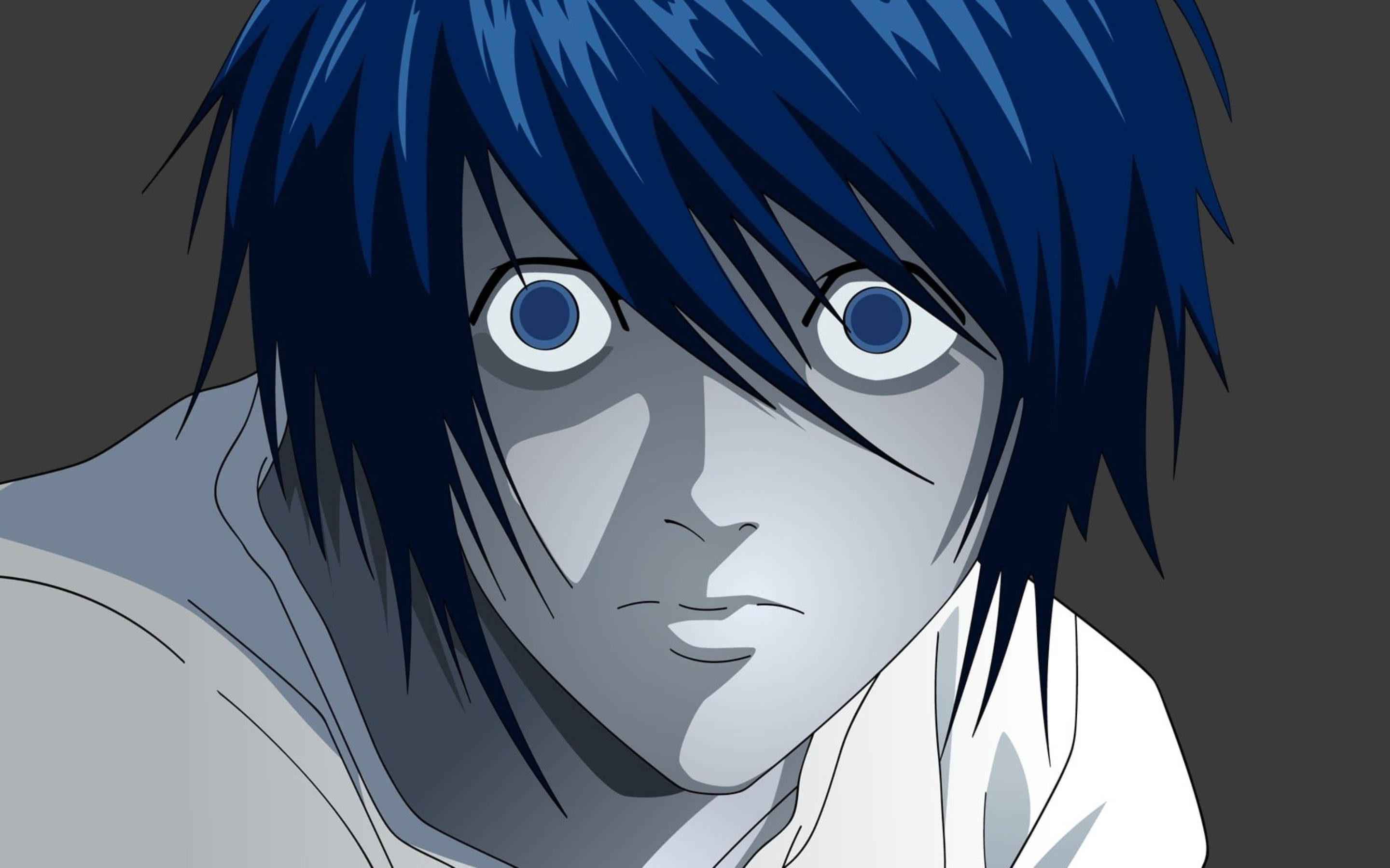 Death Note, L, blue eyes, 2K Desktop Wallpaper