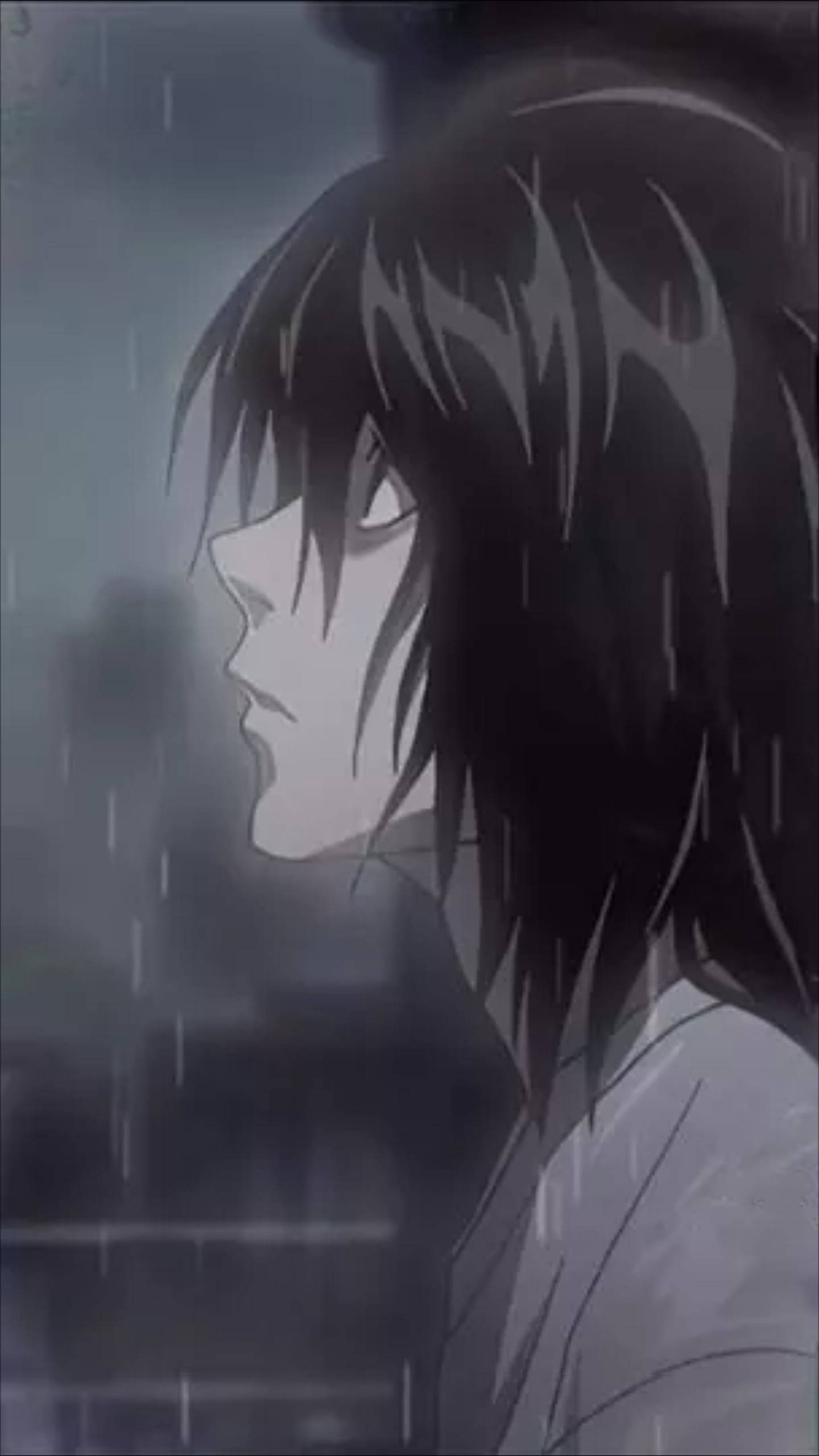L, Death Note, rainy, 2K Phone Wallpaper