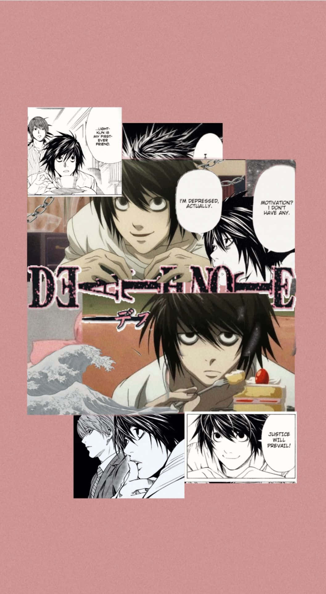Death Note, L, manga panels, Full HD Phone Wallpaper