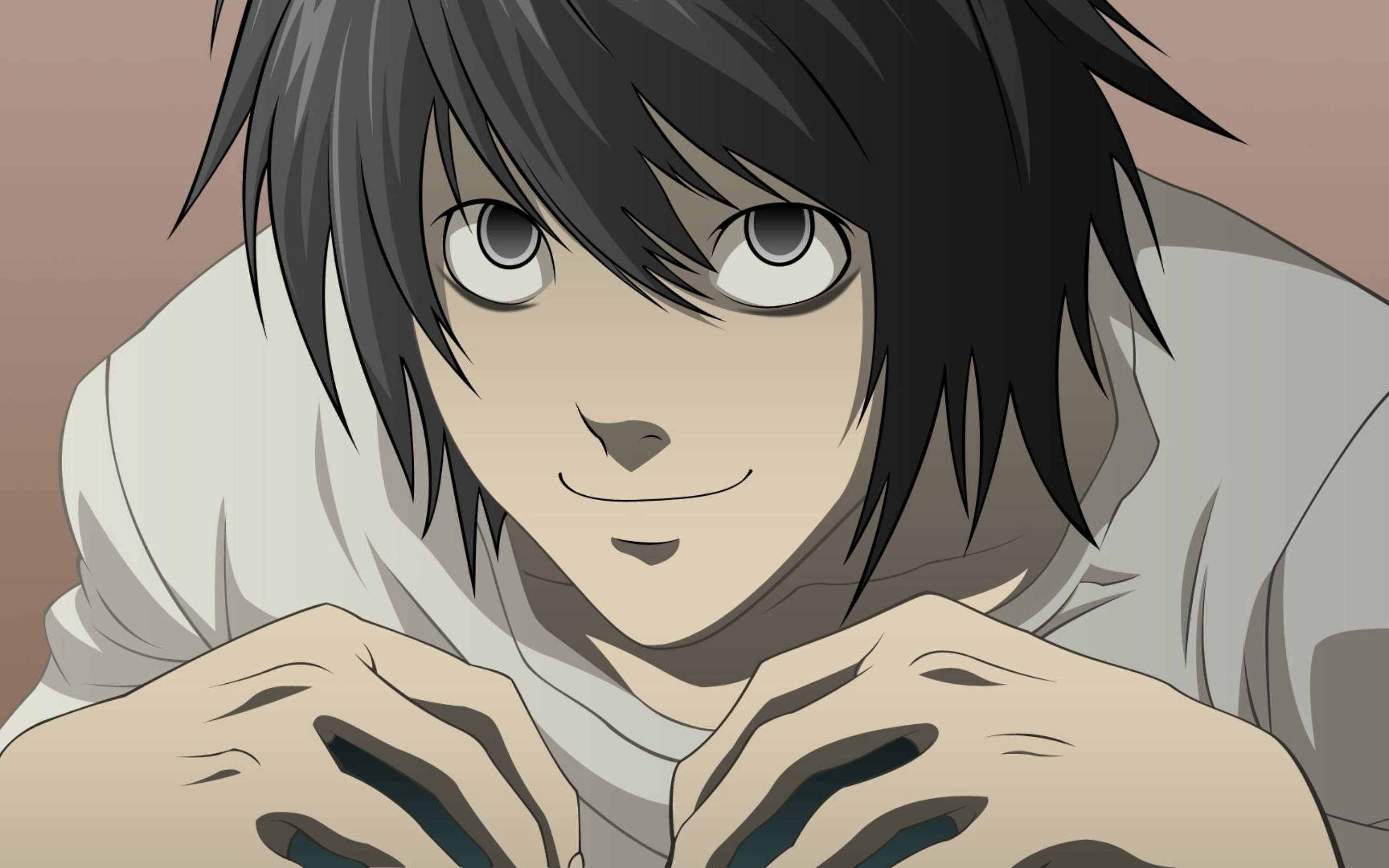 Death Note L, anime character, dark hair, 2K Desktop Wallpaper