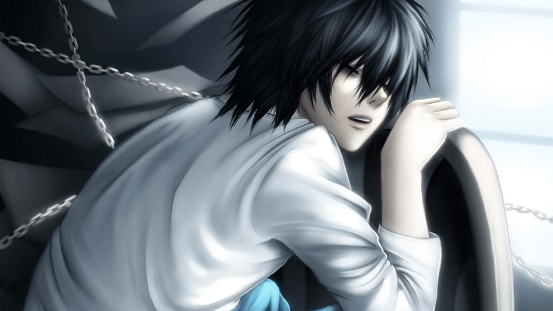 Death Note, L, black hair, Full HD Desktop Wallpaper