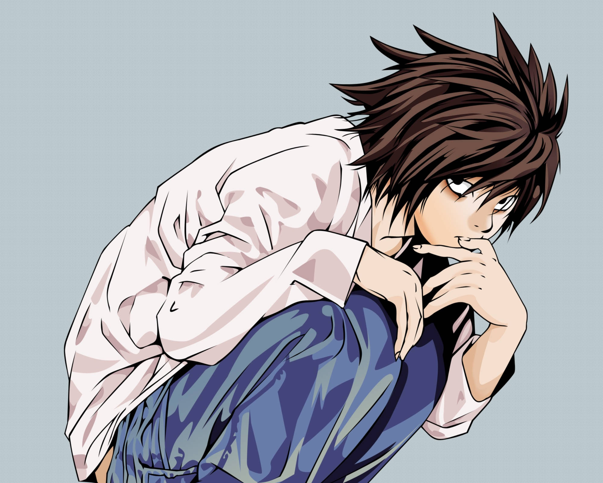 Death Note, L, spiky-haired, Full HD Desktop Wallpaper