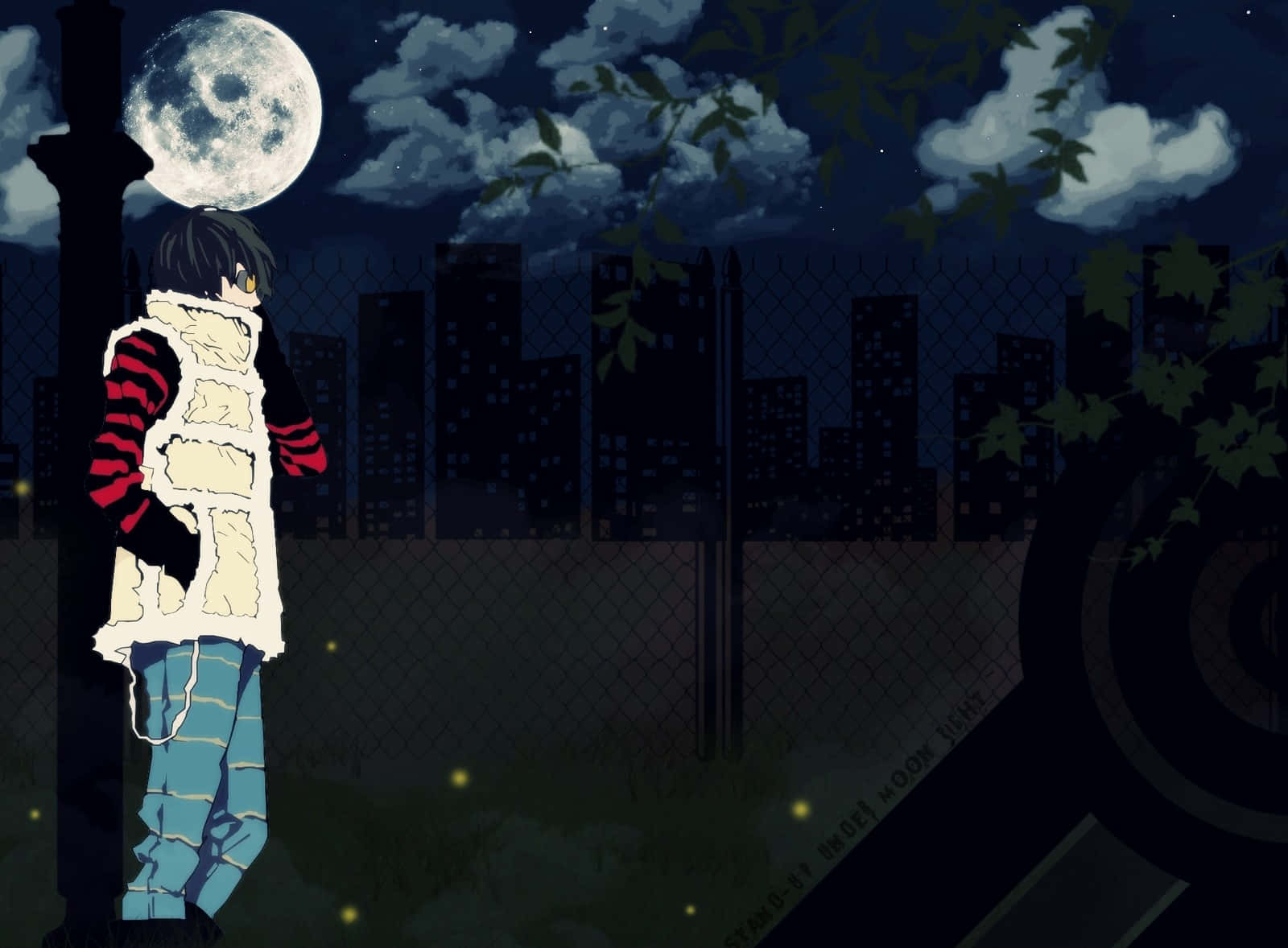 Death Note Matt, white vest, full moon, HD Desktop Wallpaper