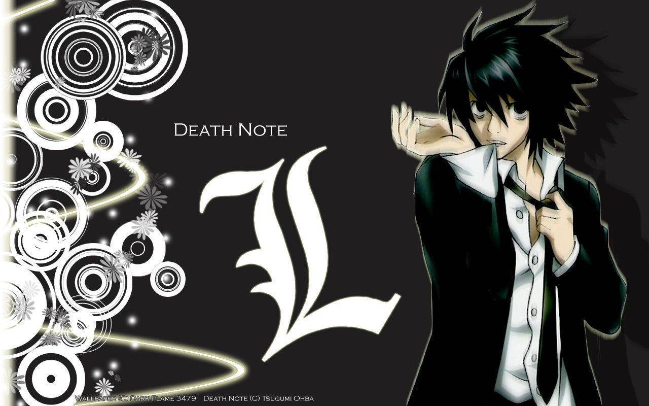 Death Note, L, black background, HD Desktop Wallpaper
