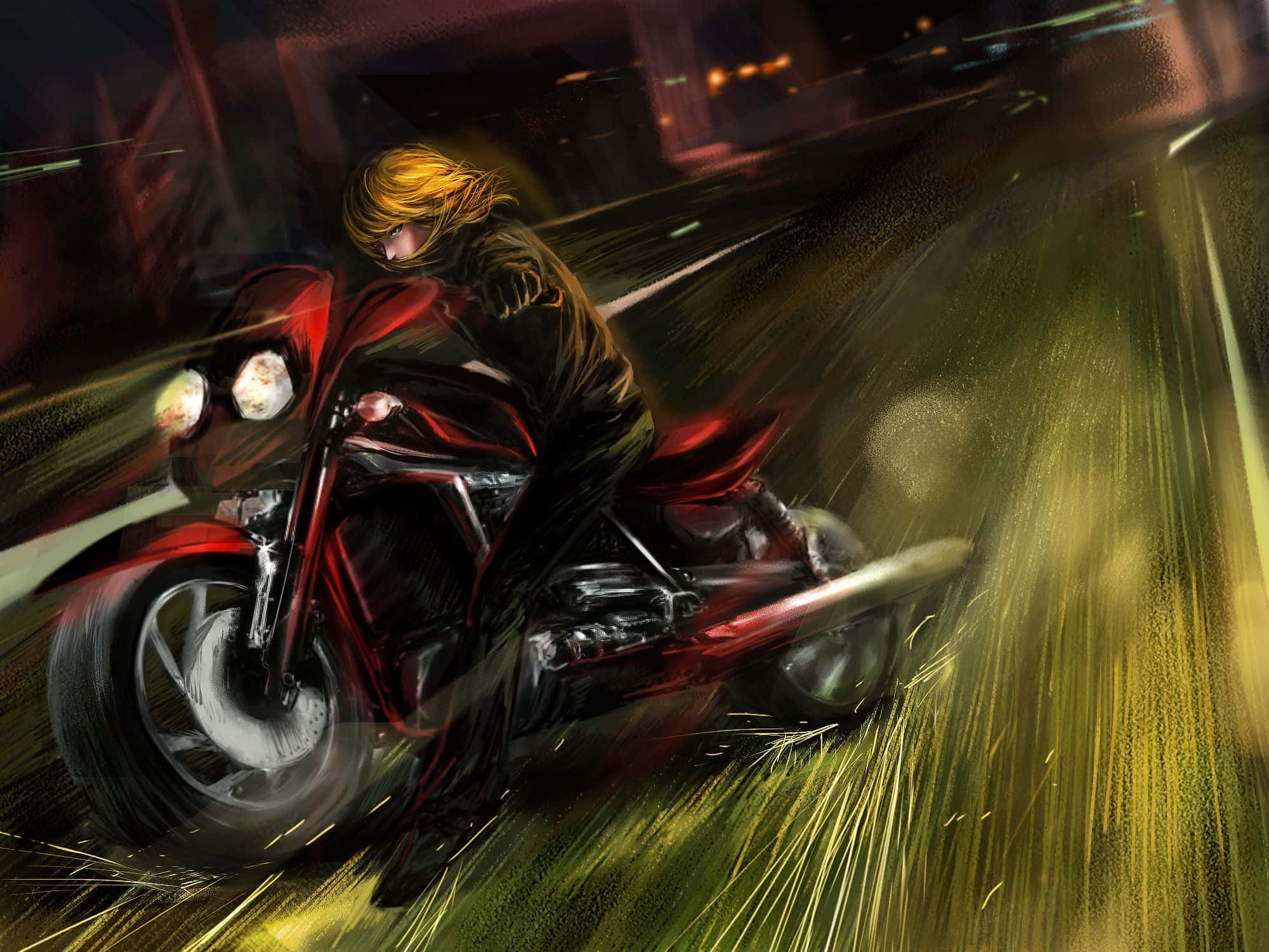 Death Note, Mello, red motorcycle, Full HD Desktop Wallpaper