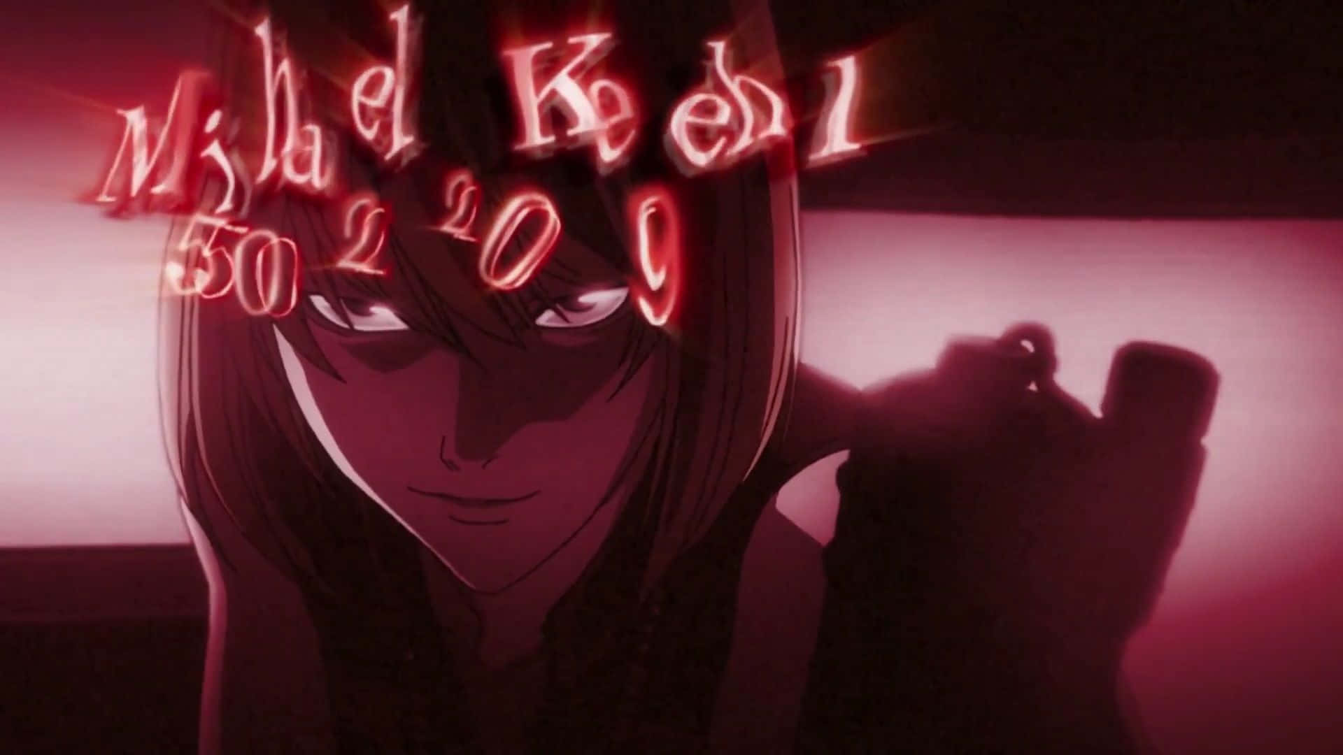 Death Note, Mello, glowing red text, Full HD Desktop Wallpaper