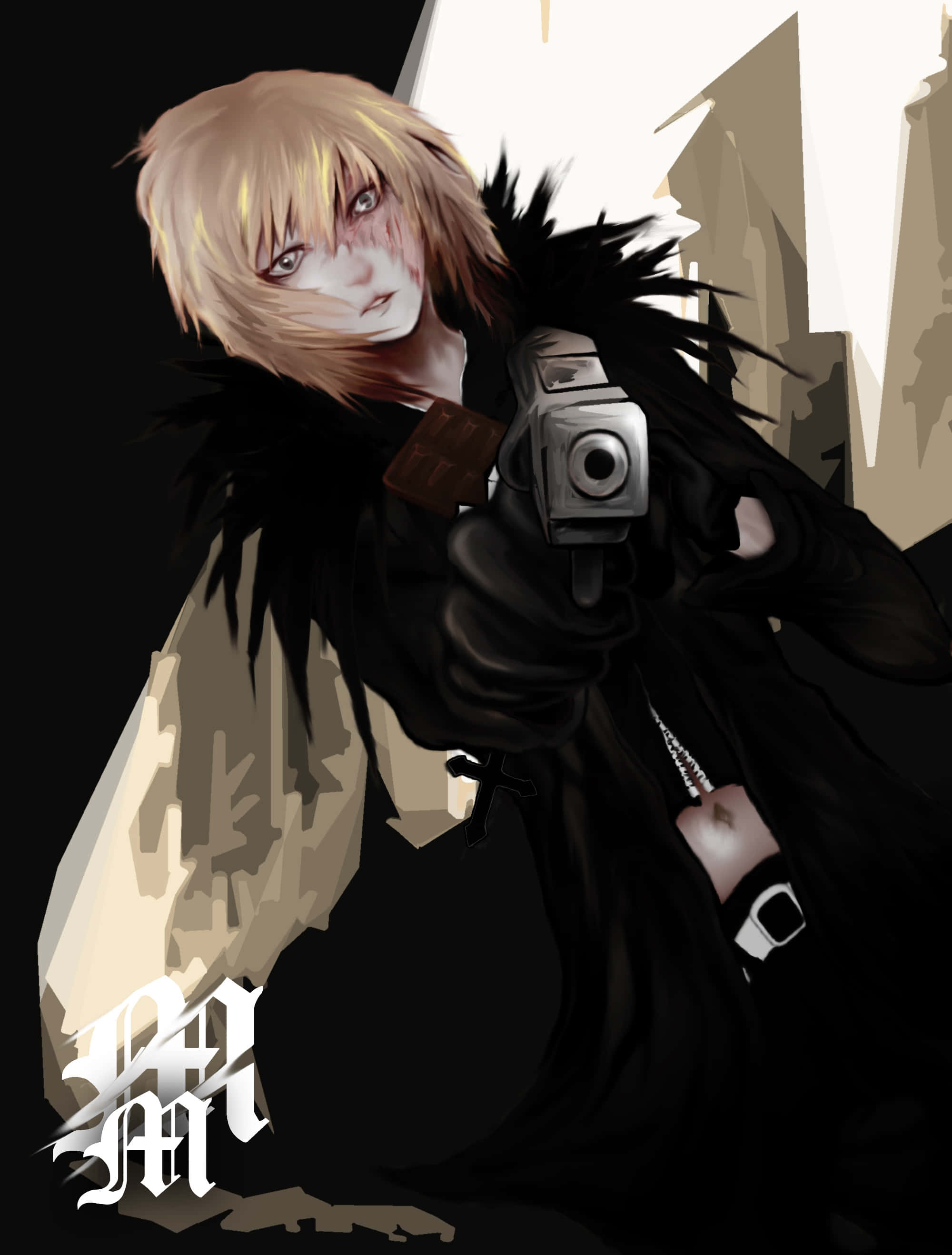 Death Note Mello, Mello, blonde anime character, 2K Phone Wallpaper