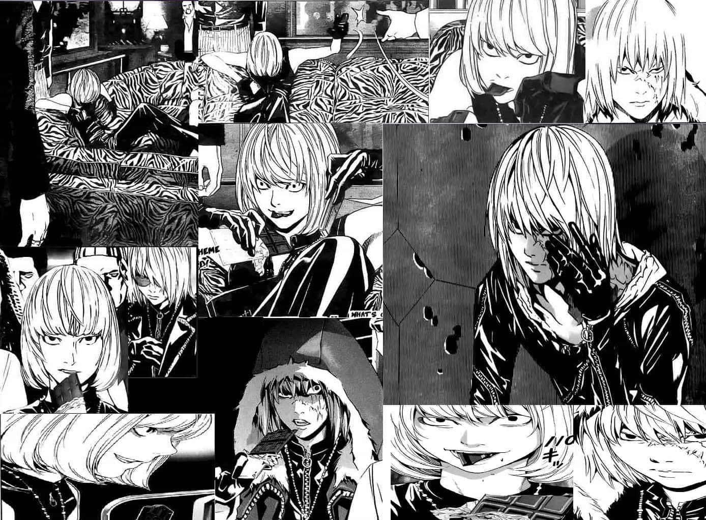 Mello, Death Note, black and white manga collage, HD Desktop Wallpaper