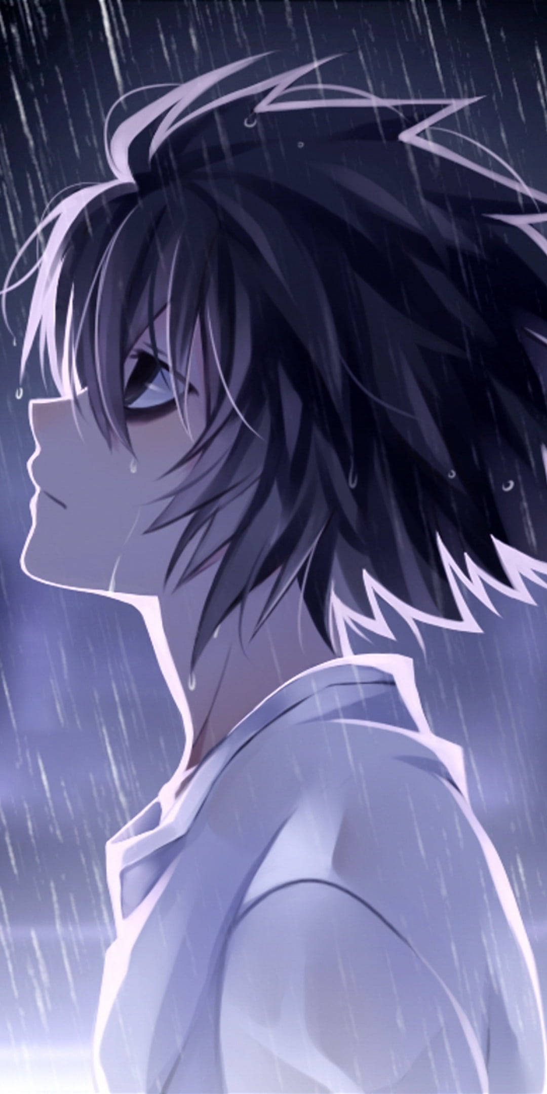 L, Death Note, rain, Full HD Phone Wallpaper
