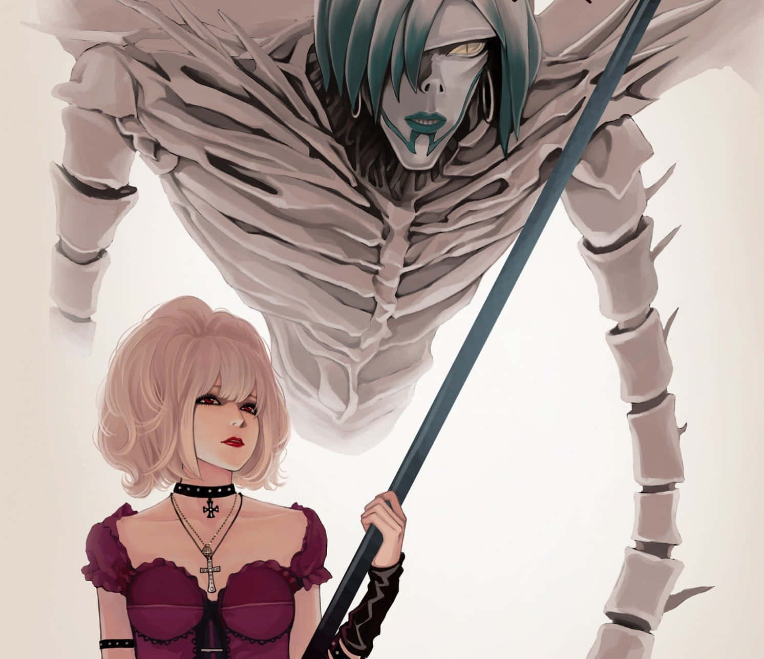 Death Note, Rem, deep purple dress, HD Desktop Wallpaper