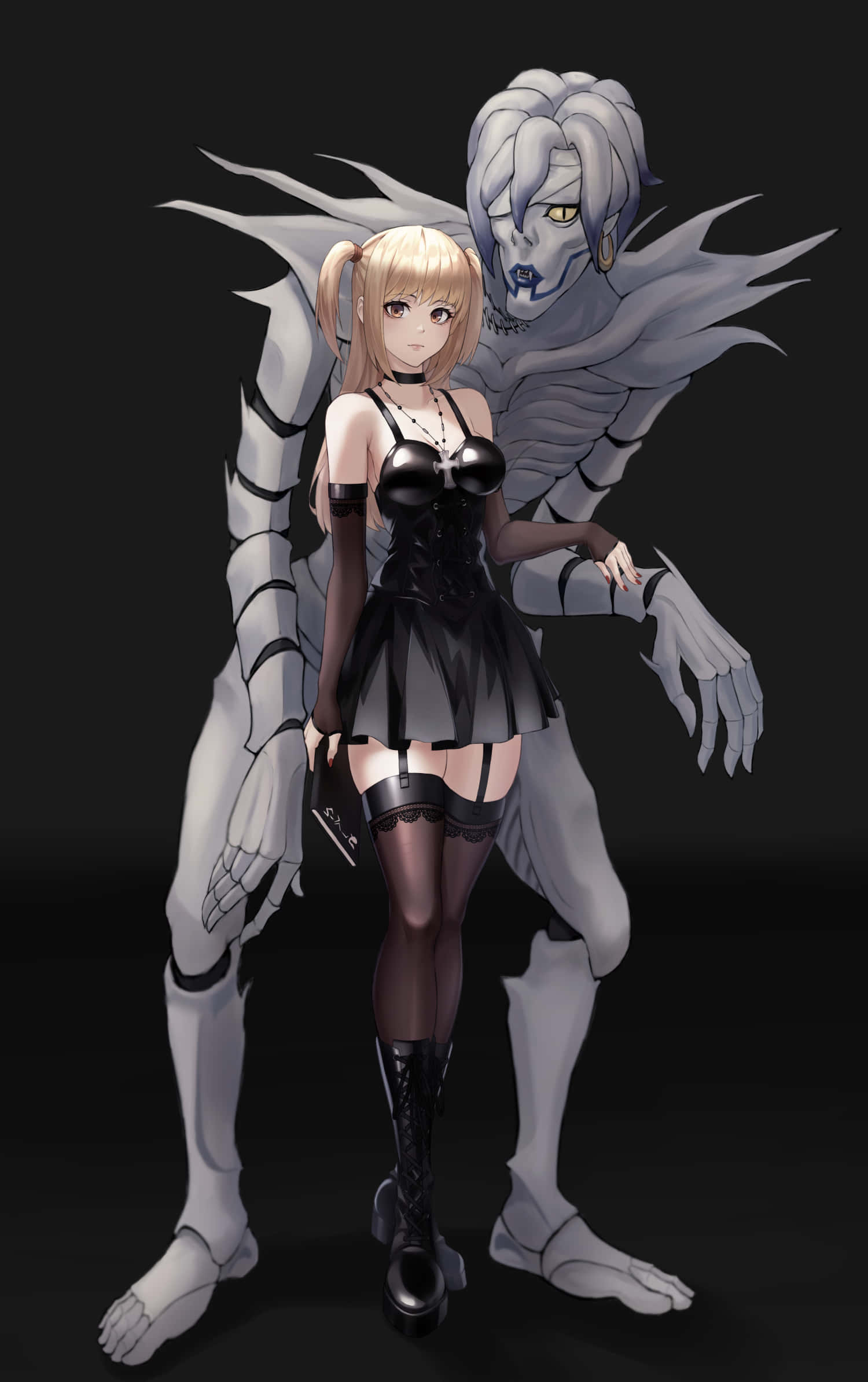 Death Note, Rem, black lingerie, Full HD Phone Wallpaper