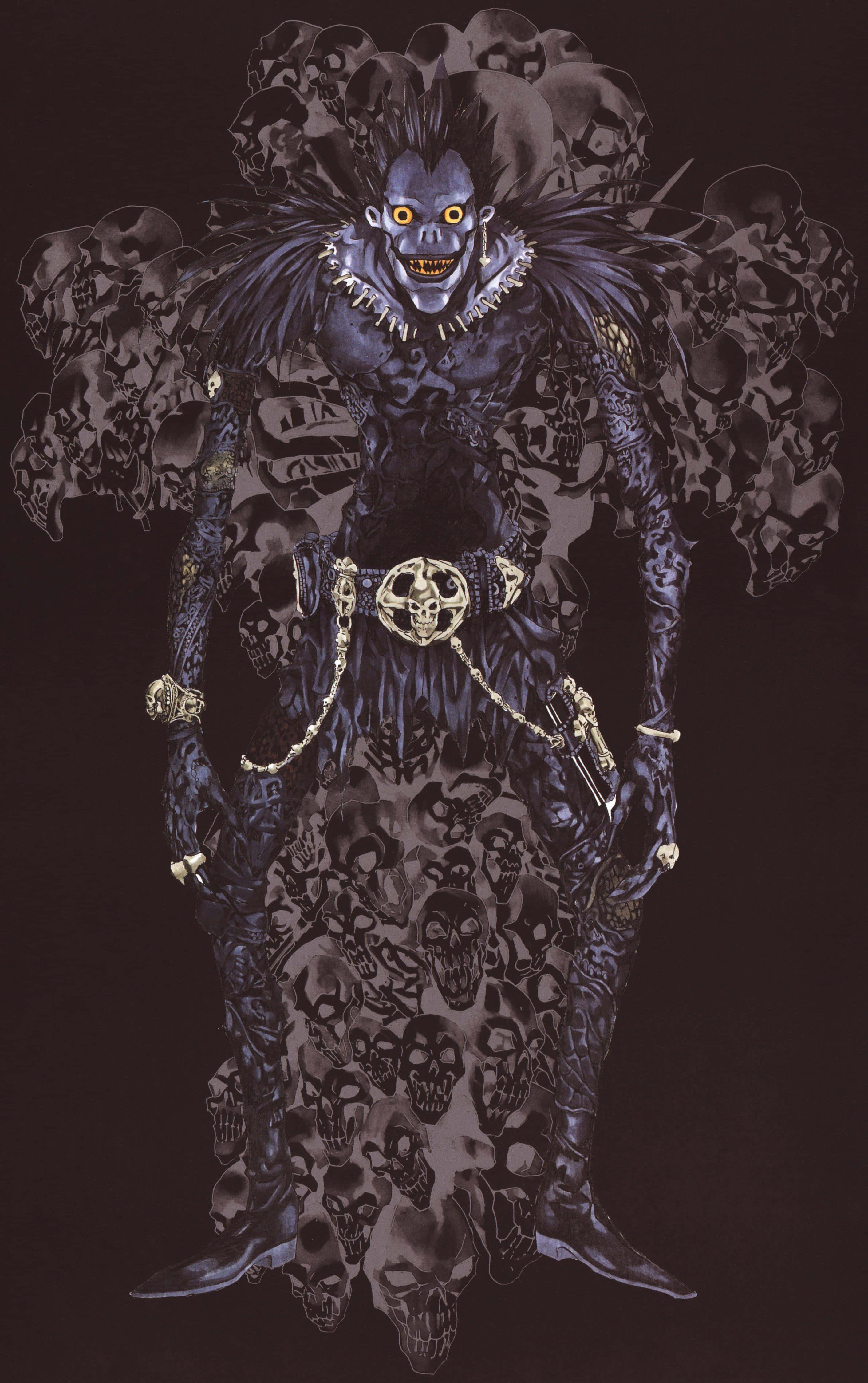 Ryuk, Death Note, dark blue, 4K Phone Wallpaper