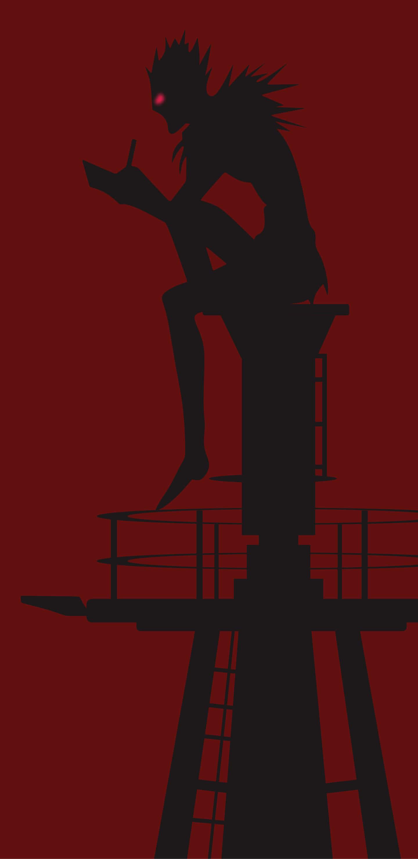 Ryuk, Death Note, black silhouette, 2K Phone Wallpaper