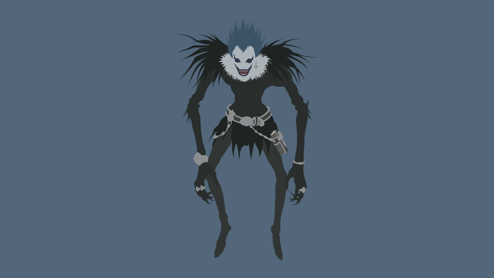 Death Note, Ryuk, spiky blue hair, Full HD Desktop Wallpaper