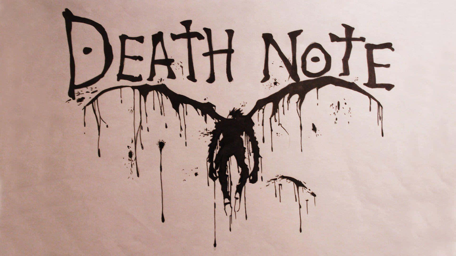 Death Note, Ryuk, black ink graffiti, Full HD Desktop Wallpaper