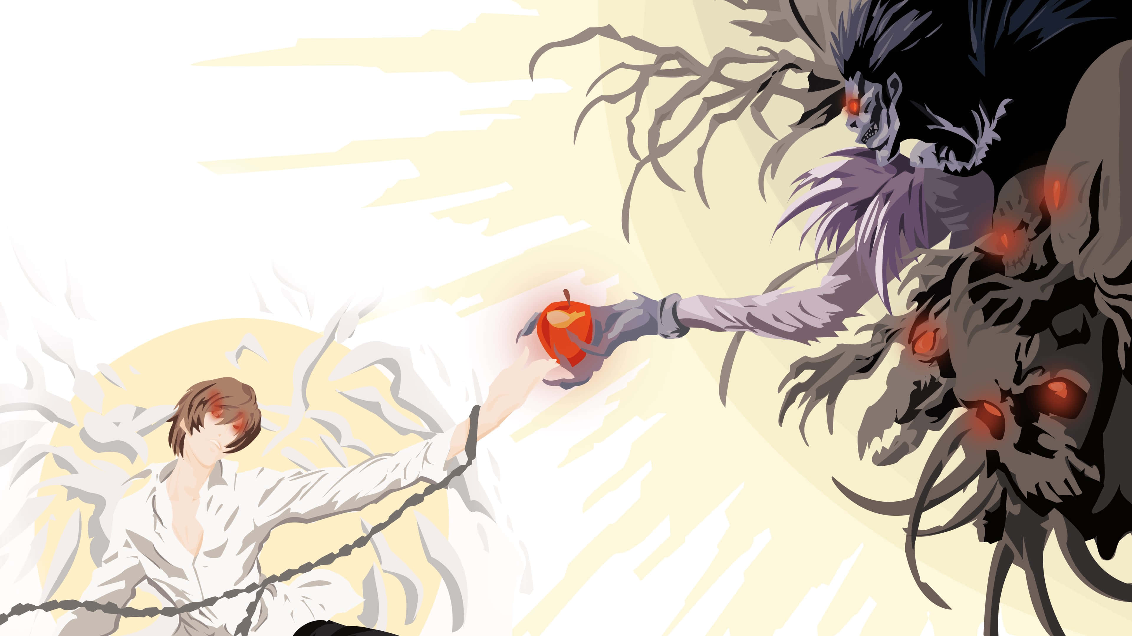 Death Note, Ryuk, red apple, 4K Desktop Wallpaper