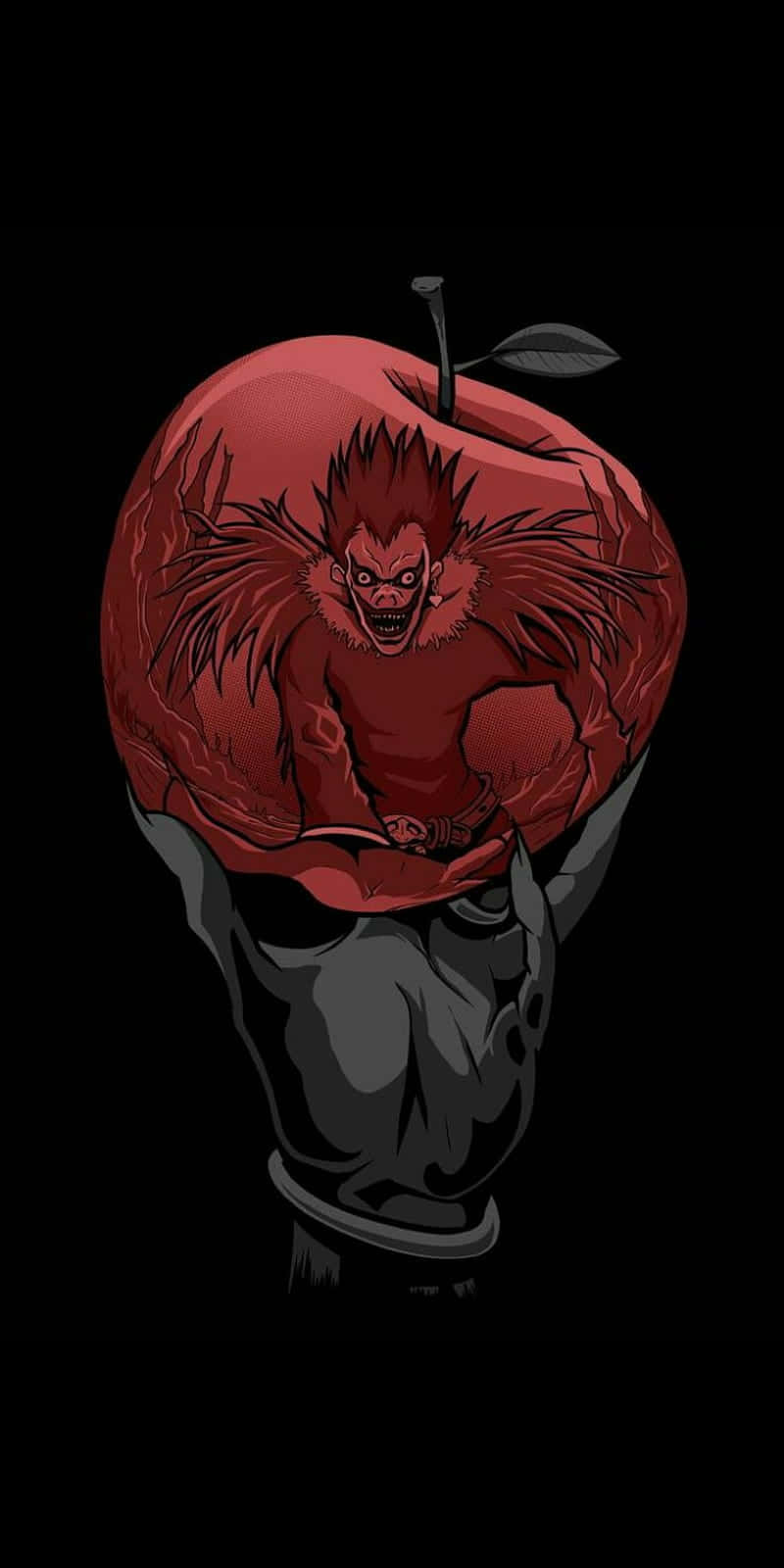 Ryuk, red apple, skeletal hand, HD Phone Wallpaper