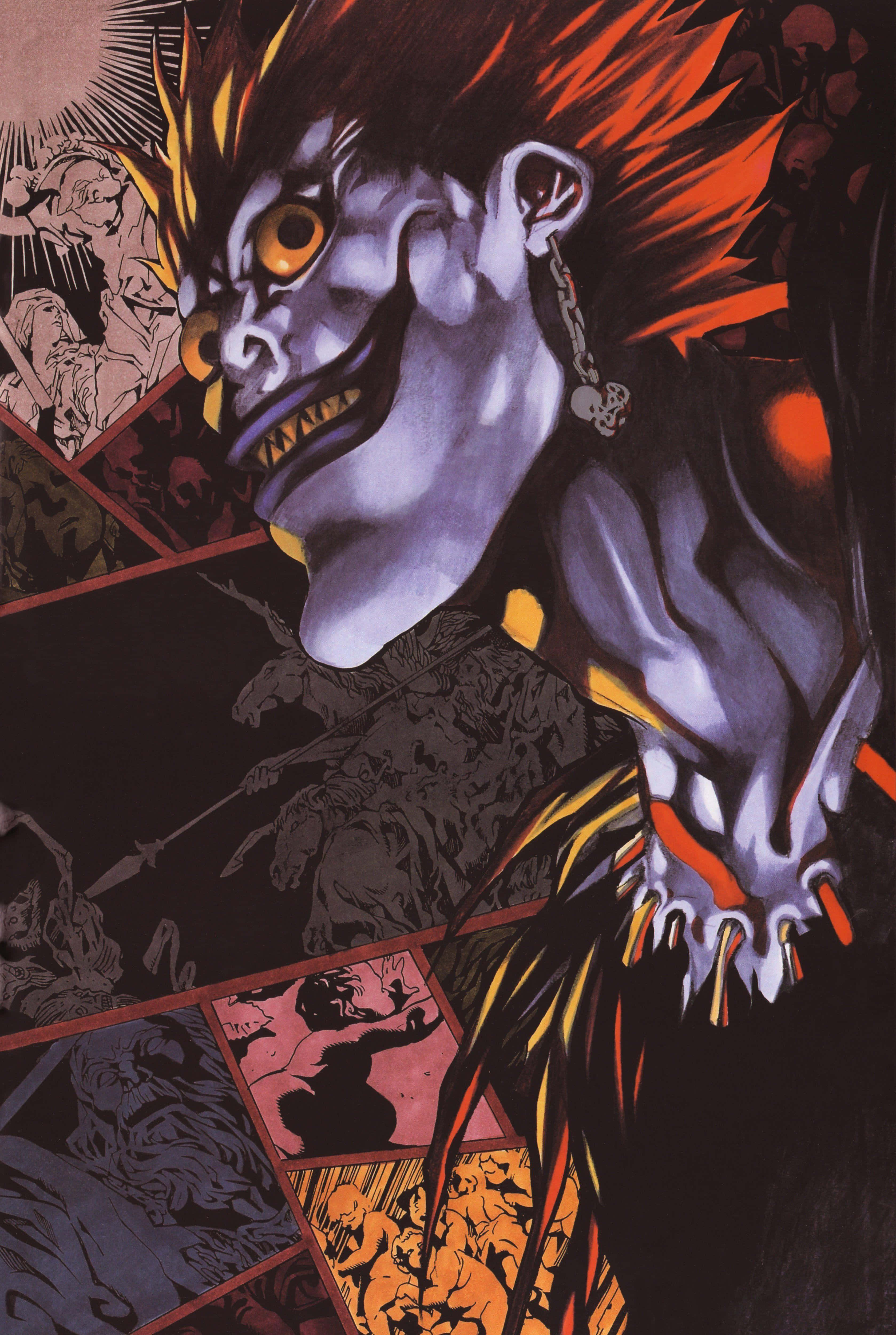 Ryuk, Death Note, purple skin, 4K Phone Wallpaper