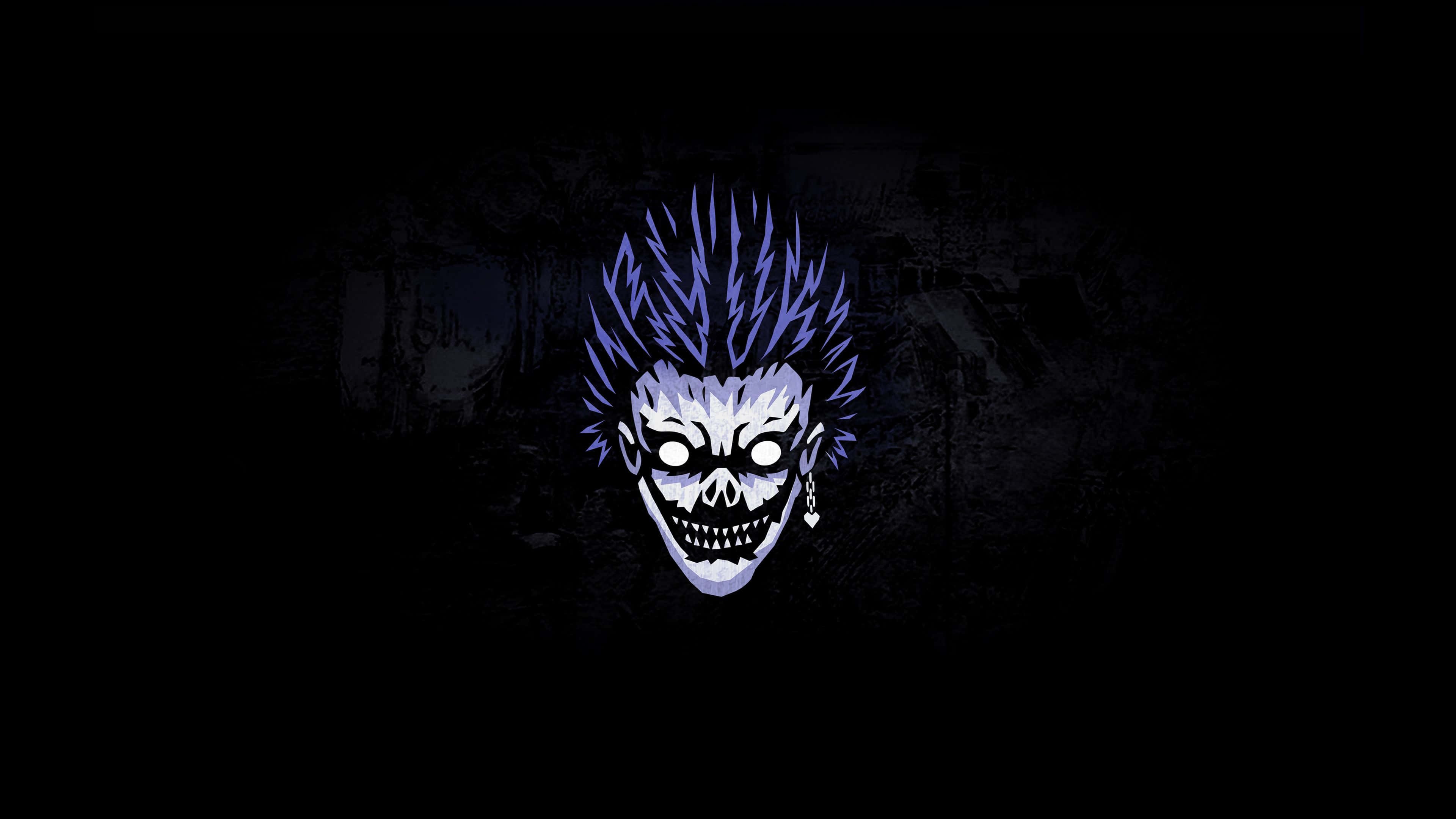 Ryuk, Death Note, glowing white skull, 4K Desktop Wallpaper