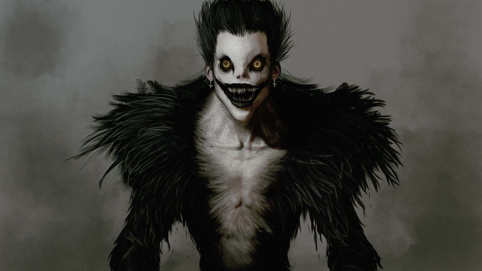 Ryuk, Death Note, glowing yellow eyes, Full HD Desktop Wallpaper