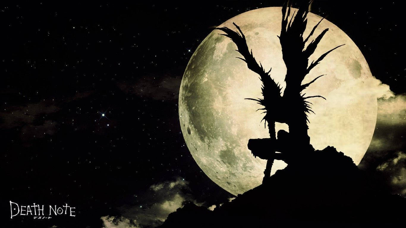 Ryuk, moonlit sky, starry night sky, HD Desktop Wallpaper